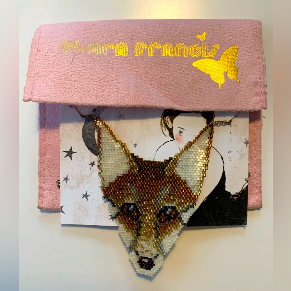 Clara Francis bespoke beaded Fox necklace